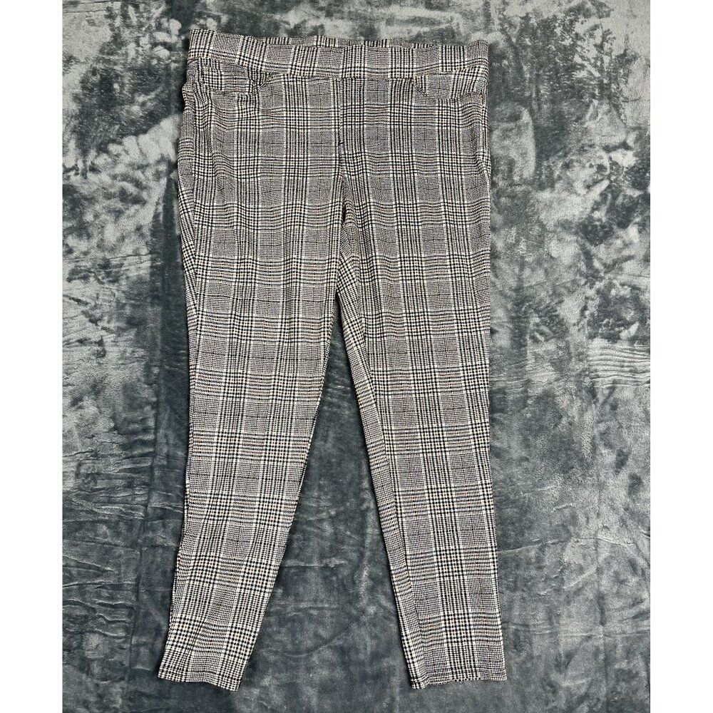 Seven7 Womens XXL Pull-On Plaid Legging Pants Blend Stretch Black/Brown